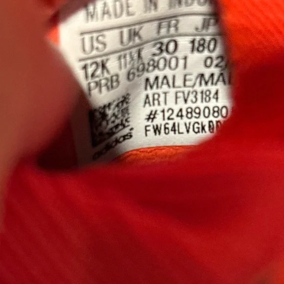 Adidas Predator 20.3 FG Kids Indoor Soccer Cleats Red FV3183 Toddler Sz 12 - Picture 7 of 9